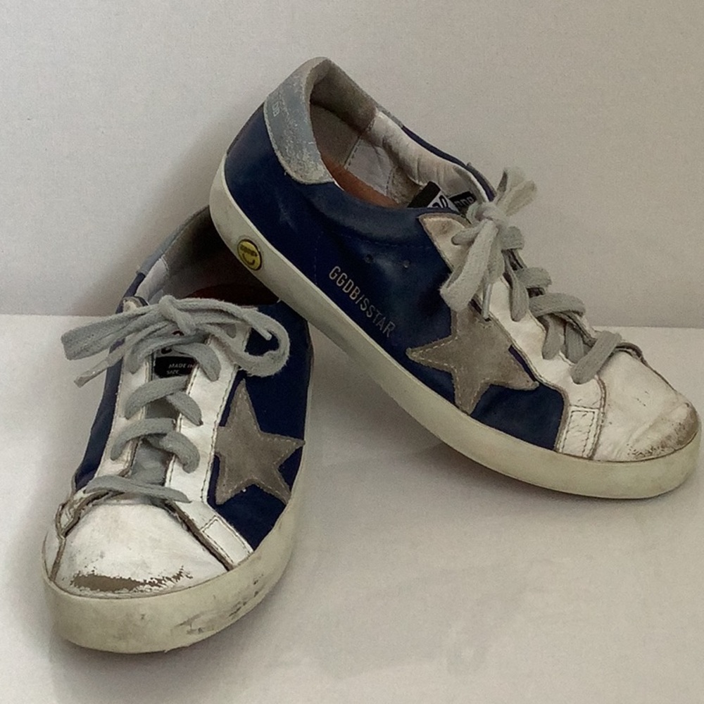 Golden Goose Kids Super Star Low-Top Unisex sneakers Size 32 Navy White & Gray